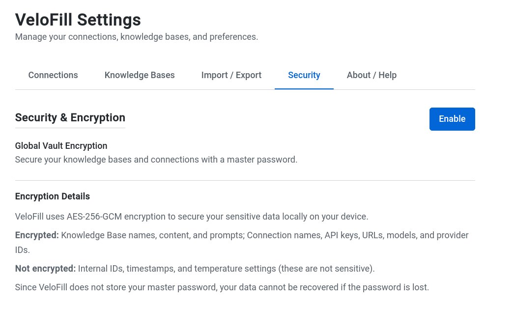 Security & Encryption settings showing the encryption status and enable option