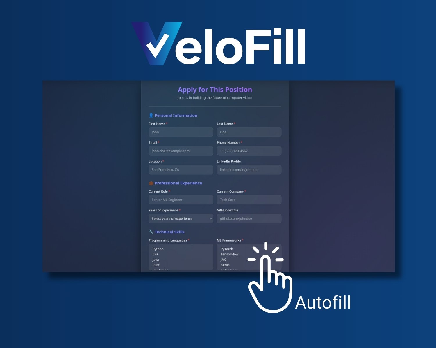 ChatGPT AI interface demonstrating intelligent form autofill with automated field suggestions and privacy-focused form filling