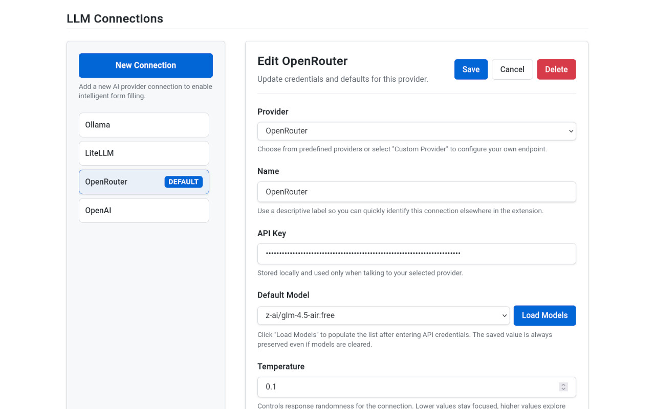VeloFill LLM Configuration